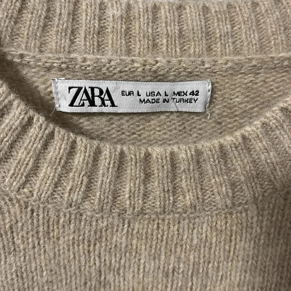 ZARA NWOT Men’s Wool Blend Crew Neck Sweater, Size L - Picture 6 of 10